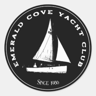 Personalisierter Yachtclub. Individuelles Segelboo Runder Aufkleber