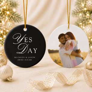 Personalisierter Yes Day Foto-Weihnachtsschmuck  Keramik Ornament