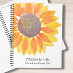 Personalisierter Yoga Instructor Planner 2023 Planer<br><div class="desc">Dieser moderne botanische Yoga Instructor Planner ist mit einer gelben Aquarellsonnenblume dekoriert. Einfach anpassbar. Ändern Sie mithilfe des Entwurfstools die Textgröße,  den Stil oder die Farbe. Wenn wir unsere Kunstwerke erstellen,  werden Sie dieses exakte Bild von anderen Designern nicht finden. Original Wasserfarbe © Michele Davies.</div>