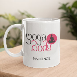 Personalisierter Yoga-Körper mit Yoga-Pose Grafik Kaffeetasse