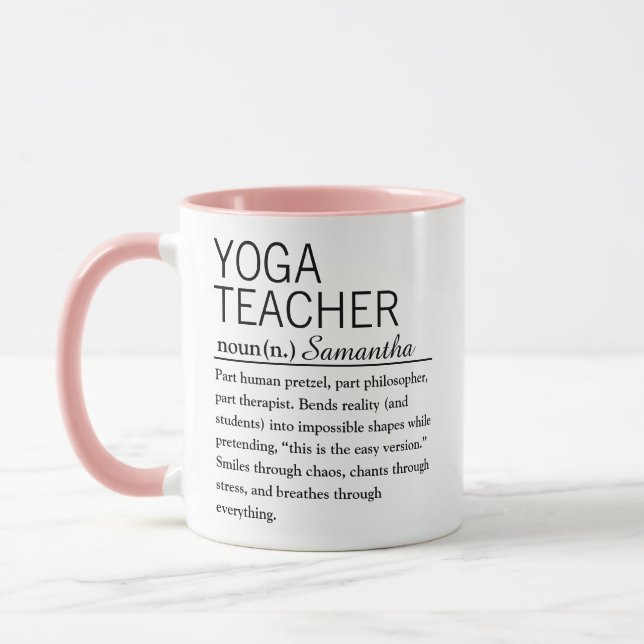 Personalisierter Yoga-Lehrer-Definitionsbecher Tasse (Links)