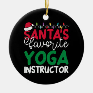 Personalisierter Yoga-Lehrer des Weihnachtsmanns Keramik Ornament