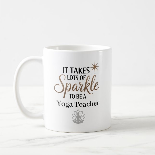 Personalisierter Yoga-Lehrer Sparkle Kaffeetasse (Links)