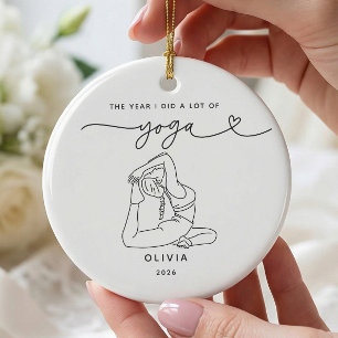 Personalisierter Yoga-Weihnachtsschmuck für Yogali Keramik Ornament