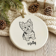 Personalisierter Yorkie-Hund Weihnachten