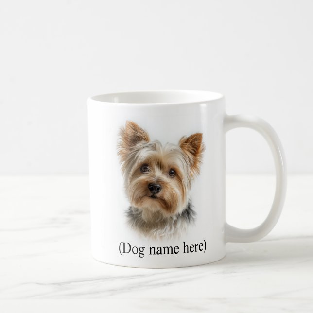 Personalisierter Yorkie-Hundemama Kaffeetasse (Rechts)