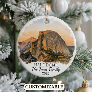 Personalisierter Yosemite Half Dome, Maßgeschneide Keramik Ornament