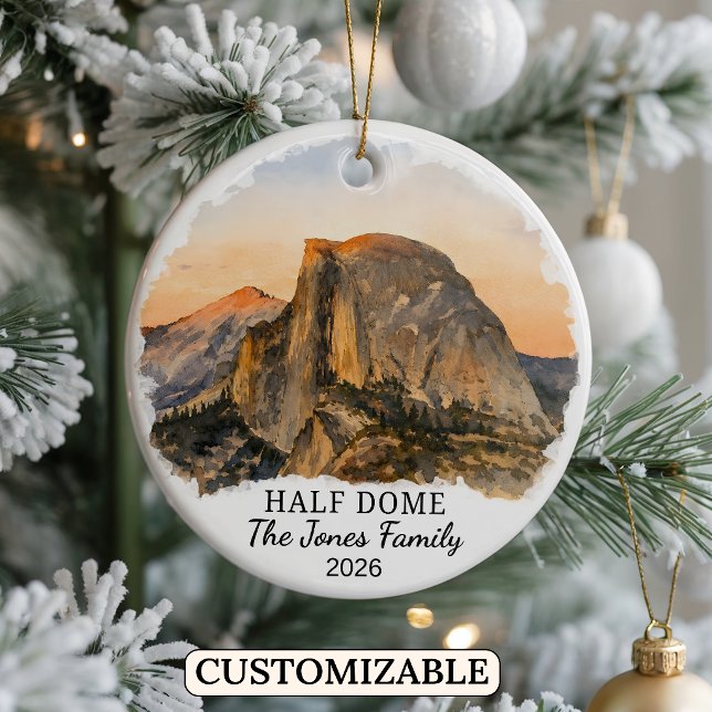 Personalisierter Yosemite Half Dome, Maßgeschneide Keramik Ornament (Von Creator hochgeladen)