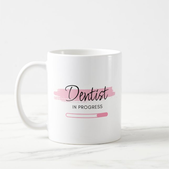 Personalisierter Zahnarzt in Progress-Pink-Pinsels Kaffeetasse (Links)