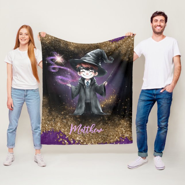 Personalisierter Zauberer Junge Son Birthday Gesch Fleecedecke (Beispiel)