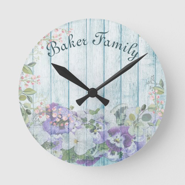 Personalisierter Zaun Runde Wanduhr (Vorderseite)