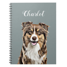 Personalisierter, Zeichnend Collie Dog an der Gren Notizblock