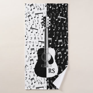 Personalisierter zeitgenössischer Gitarrenentwurf Badhandtuch Set