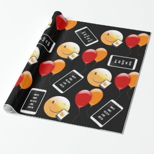 Personalisierter Zellen-Telefon-Geburtstag Geschenkpapier