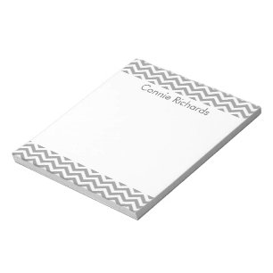 Personalisierter Zickzack Notepad - grau Notizblock