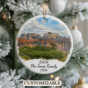 Personalisierter Zion-Nationalpark-Schmuck, Utah Keramik Ornament