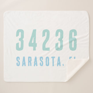 Personalisierter Zip-Code, Stadt, Staat Blues der  Sherpadecke