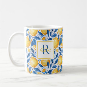 Personalisierter Zitronenbecher mit Namen & Initia Kaffeetasse