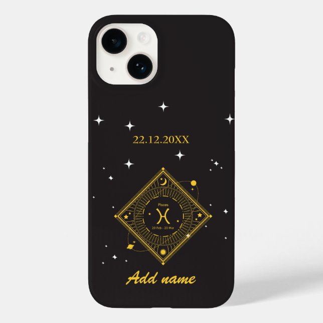 Personalisierter Zodiac-Individuelle Name Case-Mate iPhone Hülle (Rückseite)