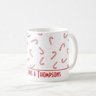 Personalisierter Zuckerstangen-Weihnachten Kaffeetasse