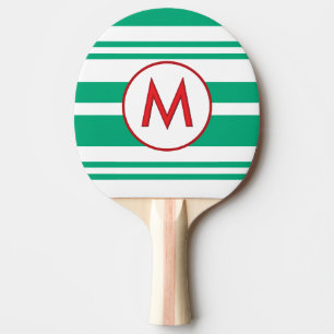 Personalisierter Zuckerstreifen-Monogramm Tischtennis Schläger