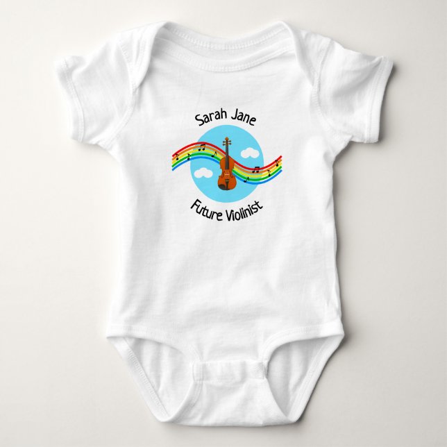 Personalisierter zukünftiger Geiger Bodysuit Baby Strampler (Vorderseite)