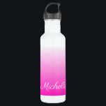 Personalisierter zweifarbiger Farbverlauf ombre ho Edelstahlflasche<br><div class="desc">Personalisierter zweifarbiger Farbverlauf ombre hot pink</div>
