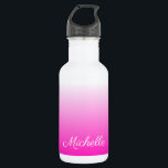 Personalisierter zweifarbiger Farbverlauf ombre ho Trinkflasche<br><div class="desc">Personalisierter zweifarbiger Farbverlauf ombre hot pink</div>