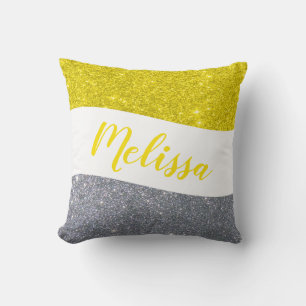 Personalisierter zweifarbiger Glitter Kissen