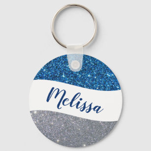 Personalisierter zweifarbiger Glitter Schlüsselanhänger
