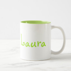 Personalisierter zweifarbiger limettengrüner und w zweifarbige tasse