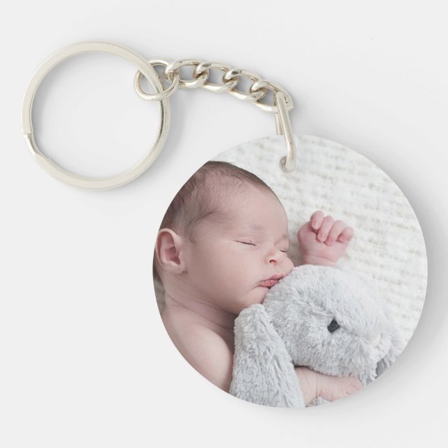 Personalisierter zweiseitiger Baby-Foto-Schlüssela Schlüsselanhänger (Vorderseite)