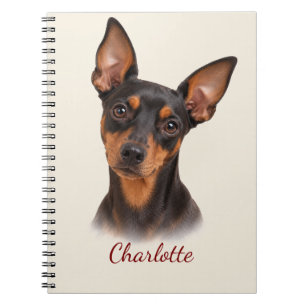 Personalisierter Zwergpinscher mit individuellem N Notizblock