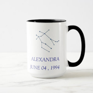 Personalisierter Zwillinge-Sternbild-Becher - Benu Tasse