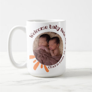 Personalisierter Zwillings-Baby-Foto-Becher Indi Kaffeetasse