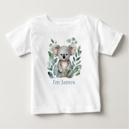 Personalisierter Zwillingsname Watercolor Koala Bä Baby T-shirt