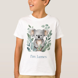 Personalisierter Zwillingsname Watercolor Koala Bä T-Shirt