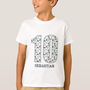 Personalisiertes 10. Geburtstag Haifischfisch-Shir T-Shirt