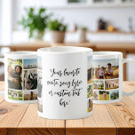 Personalisiertes 11-Bild-Collage-individuelles Ang Kaffeetasse<br><div class="desc">Erstellen Sie Ihre eigene,  benutzerdefinierte Quote Foto Collage Tasse. Enthält 11 Ihrer Lieblingsbilder und personalisierten Text in moderner Kalligraphie-Typografie.</div>