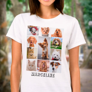 Personalisiertes 11-Tier-Foto-Kollagenraster mit T T-Shirt