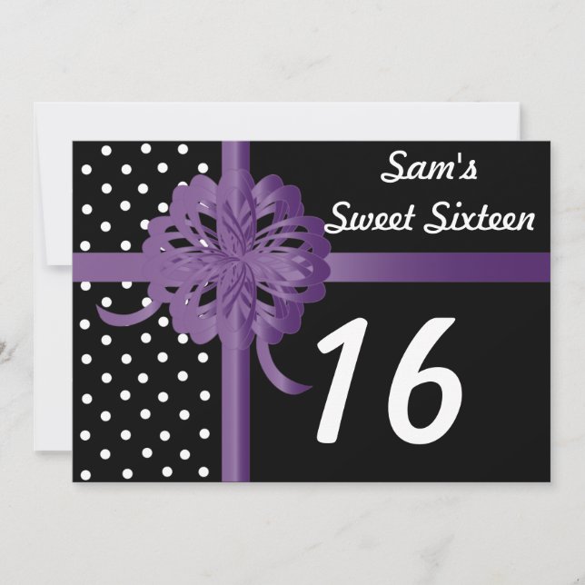 Personalisiertes 16. Geburtstag Einladung (Vorderseite)