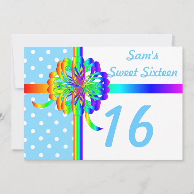 Personalisiertes 16. Geburtstag Einladung (Vorderseite)