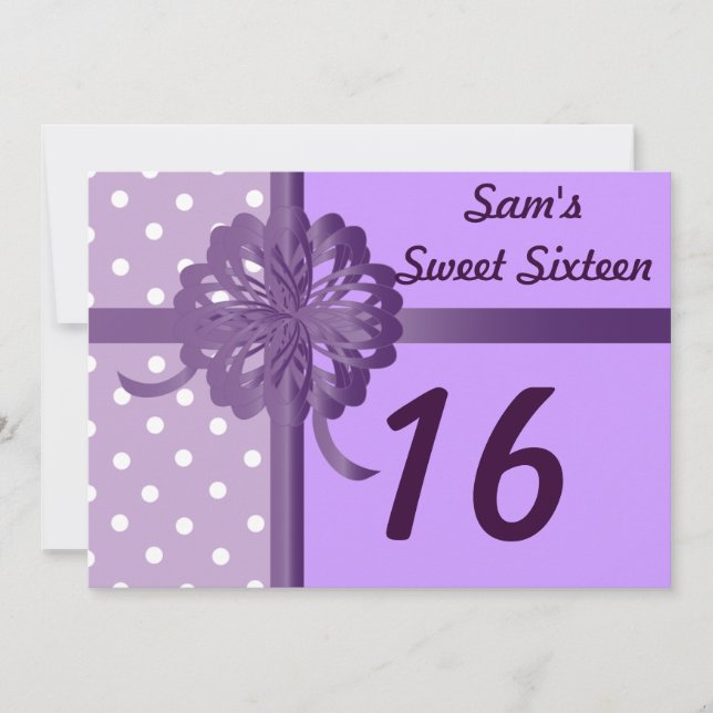 Personalisiertes 16. Geburtstag Einladung (Vorderseite)