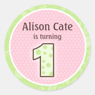 Personalisiertes 1. Geburtstag Siegel Runder Aufkleber