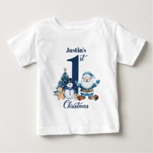 Personalisiertes 1. Weihnachten des Babyjungen San Baby T-shirt