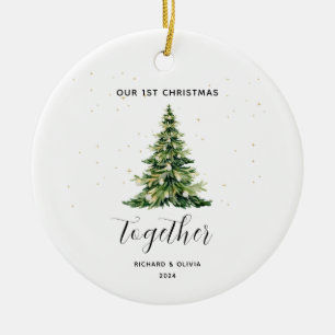 Personalisiertes 1. Weihnachten Zusammen Paar-Gesc Keramik Ornament
