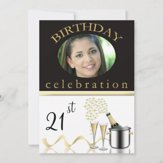 Personalisiertes 21. Geburtstag Party Foto Einladu Einladung