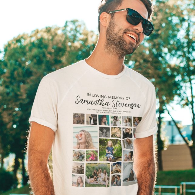 Personalisiertes 24-Foto Collage Memorial Tri-Blend Shirt (Von Creator hochgeladen)