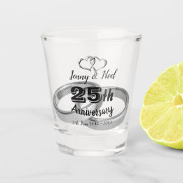 Personalisiertes 25. Jubiläum Schnapsglas