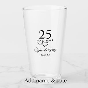 Personalisiertes 25. Jubiläumsgeschenk Elegant Mod Glas